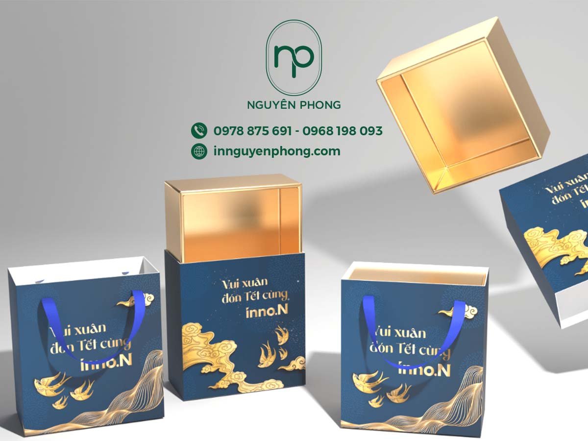 Mẫu hộp quà tết dạng rút
